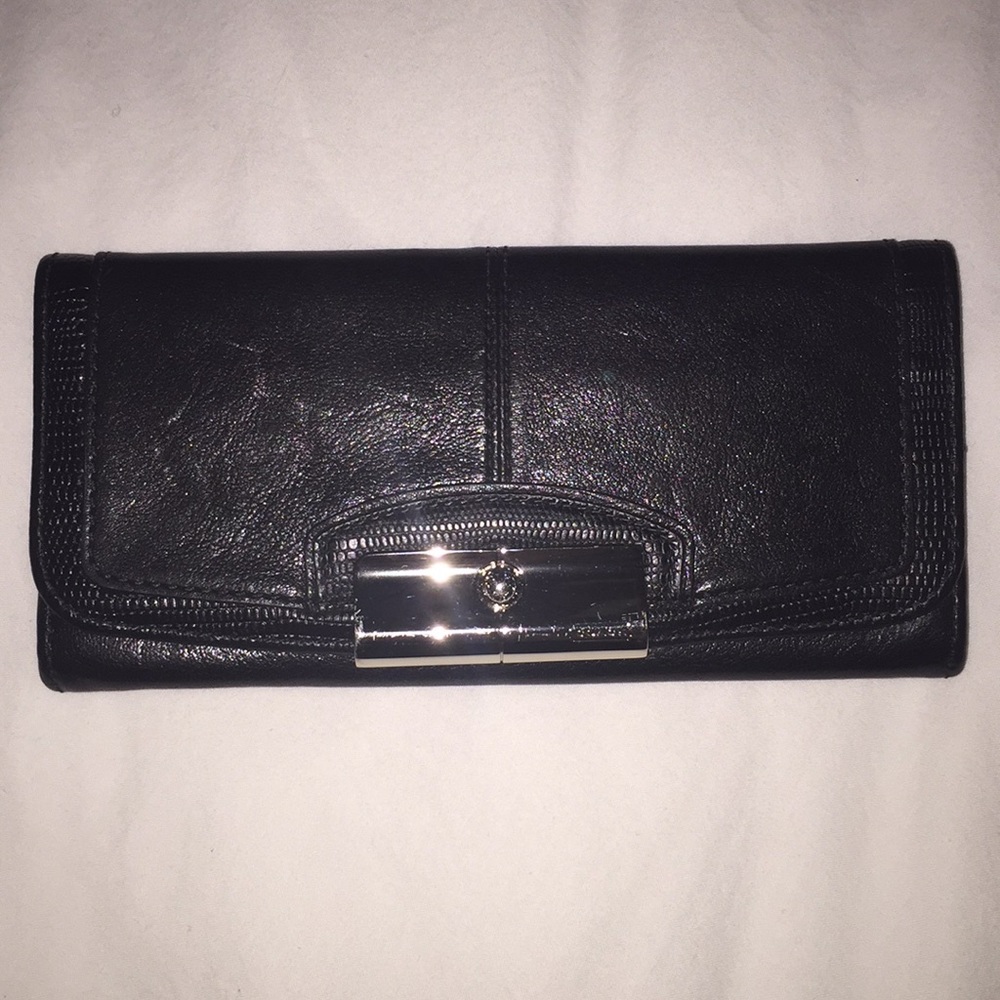 Coach black wallet silver hardware